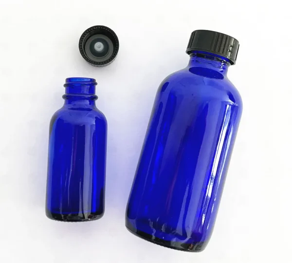 Blauwe glazen fles 1oz