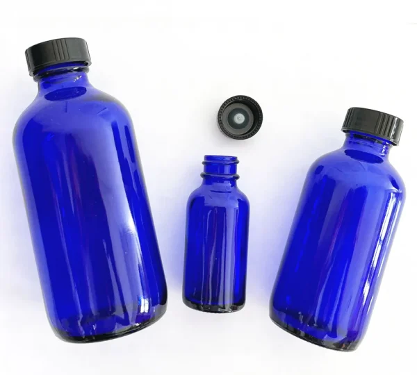 Blaue Glasflasche 1oz