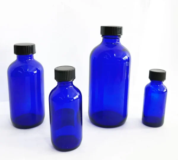 Blaue Glasflasche 2oz