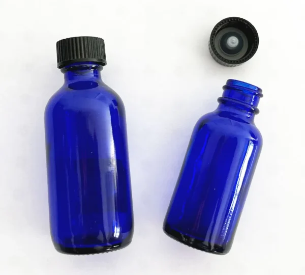 Blaue Glasflasche 2oz